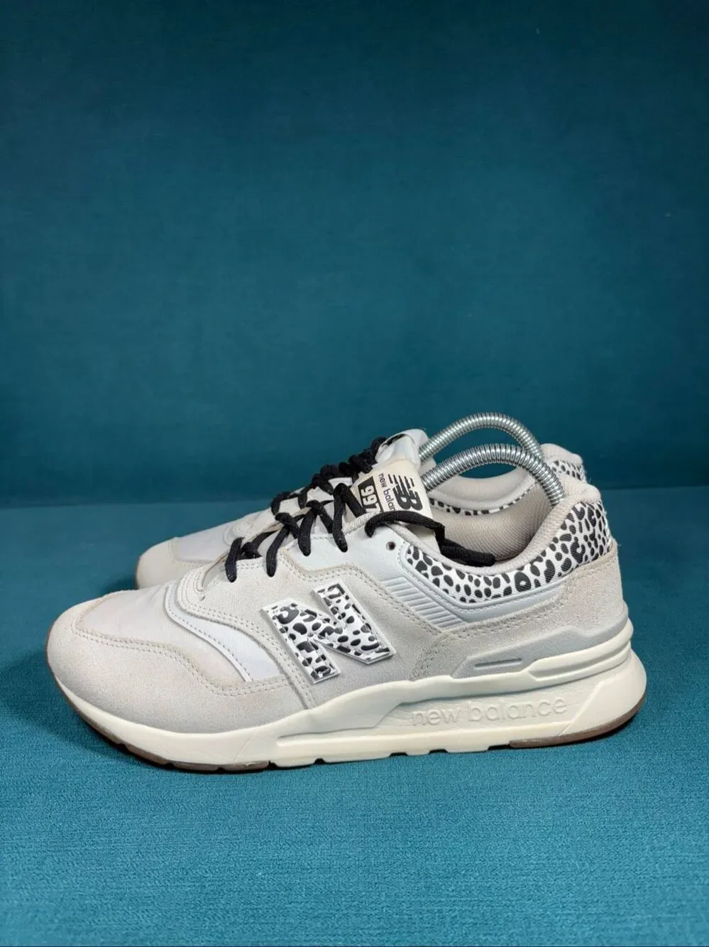 New Balance 997H Leopard Print Womens Size 9.5 White Grey Shoes CW997HWD